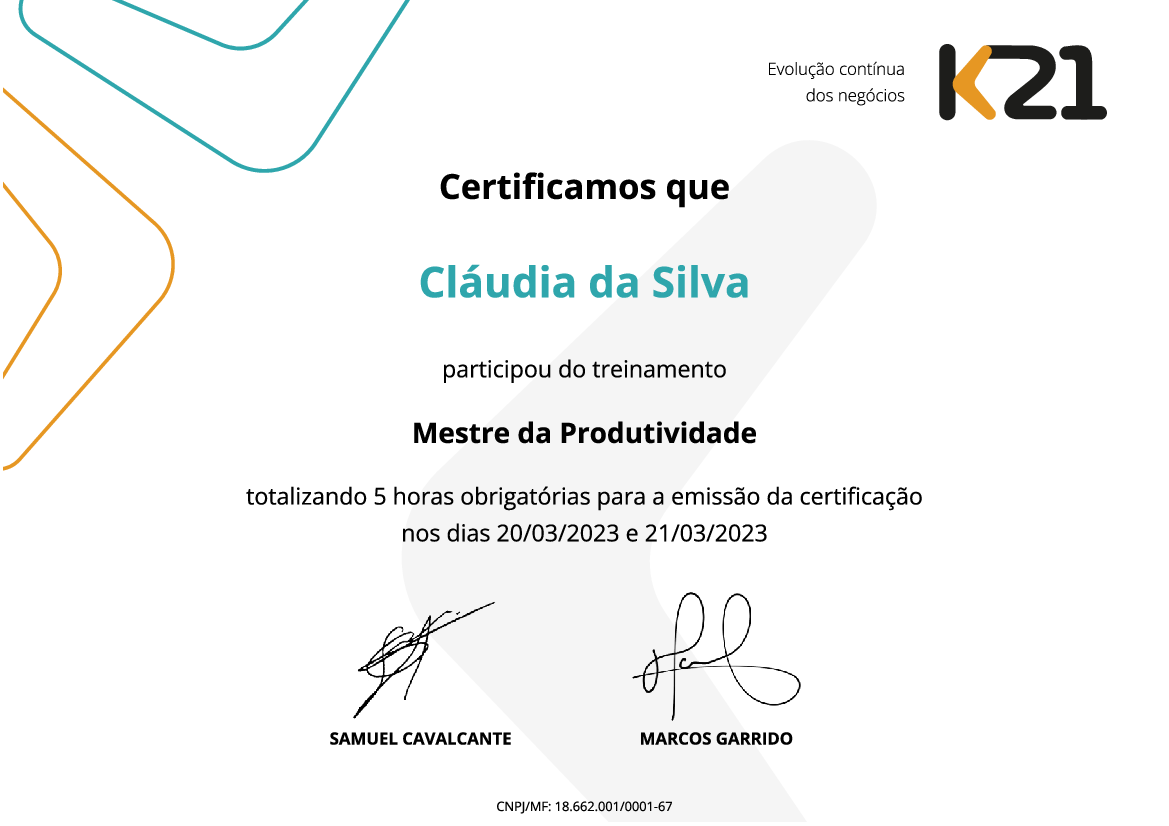 Certificado K21